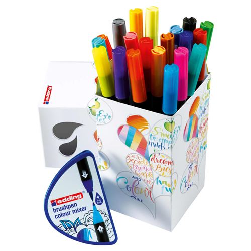 Non Communiqué Multicolore Edding Feutres Pinceaux 20 Pcs À Mélangeur De Couleurs