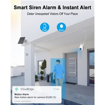 Caméra De Sécurité ANRAN Q03 Solaire WiFi 3MP - Sans Fil Batterie, Audio, Vision Nocturne