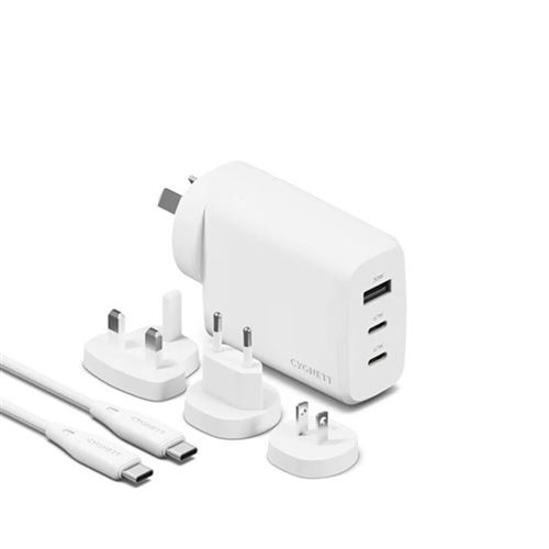 Cygnett - Adaptateur secteur - 67 Watt - 3 connecteurs de sortie (2 x USB-C, USB) - sur le câble : USB-C