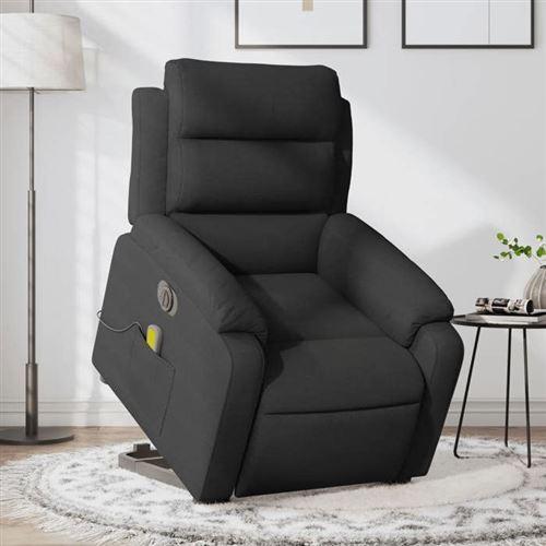 Non Communiqué Noir Vidaxl Fauteuil De Relaxation, Massage, Inclinable Électrique Réglable Tissu