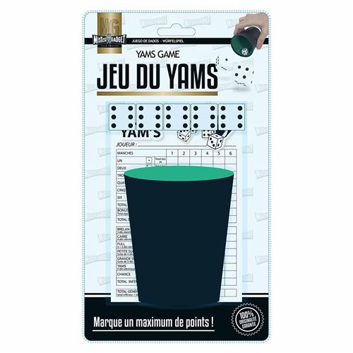 Jeu de Dés avec Gobelet "Yams" 8cm Noir