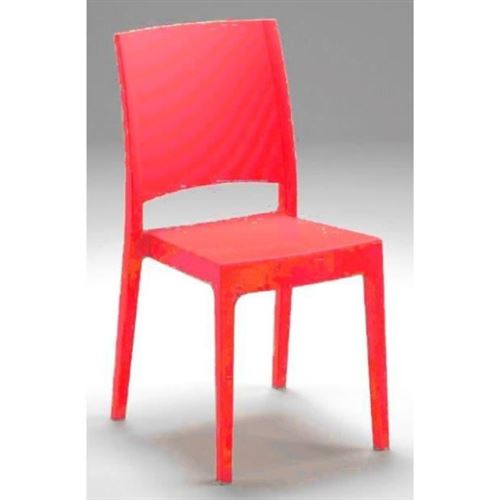 Chaise de jardin FLORA ARETA Lot de 4 52 46 H 86 cm Plastique Résine Rouge
