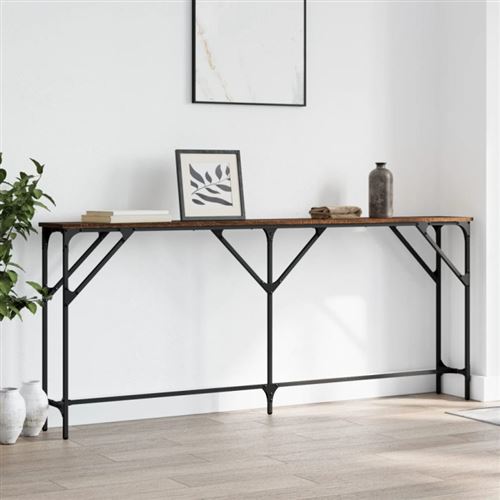 vidaXL Table console chêne marron 180x23x75 cm bois d'ingénierie