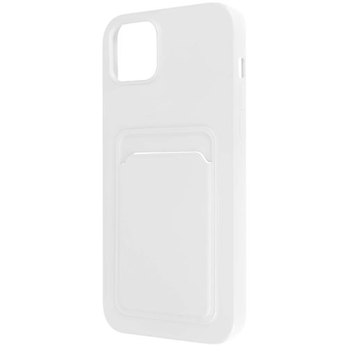 Coque pour iPhone 14 Silicone Souple Porte-carte Fine Légère Avizar blanc