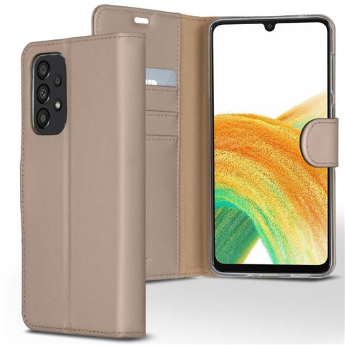 Étui de téléphone portefeuilWallet Samsung Galaxy A33 - Dorée Accezz