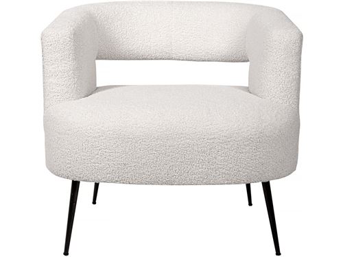 Non Communiqué Blanc. Fauteuil En Tissu Bouclette Iris - Blanc