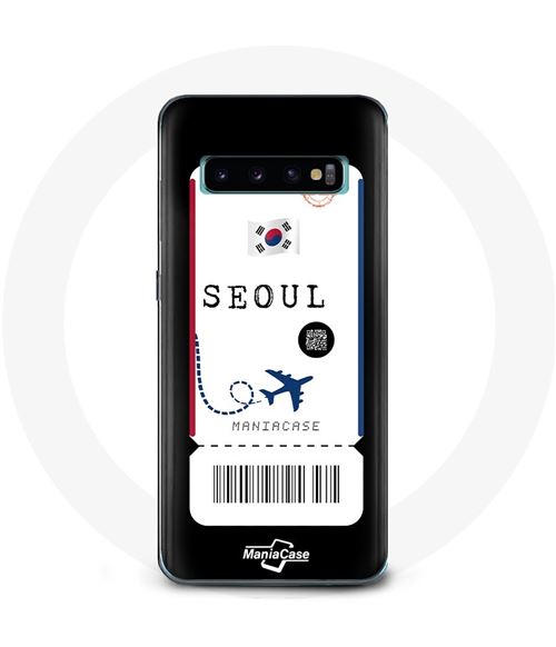 Coque pour Samsung Galaxy S10 Plus Billet d'avion Seoul Corée du Sud Maniacase
