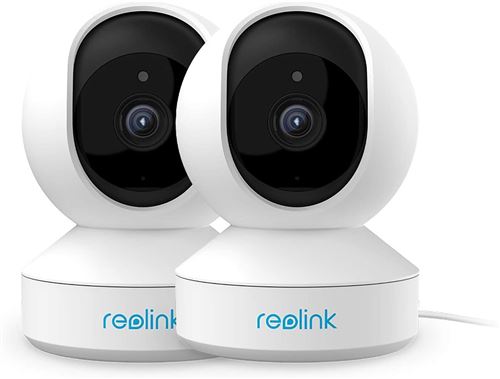 Caméra de Sécurité WiFi Reolink 3MP, Pan et Tilt, Moniteur sans fil pour Bébé Vision Nocturne et Audio Bidirectionnel, E1-2 pièces