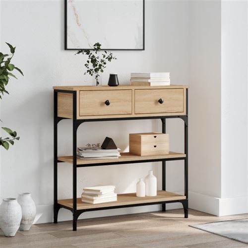 Vidaxl Table Console Chêne Sonoma 72,5X25x75 Cm Bois D'ingénierie - Image 3