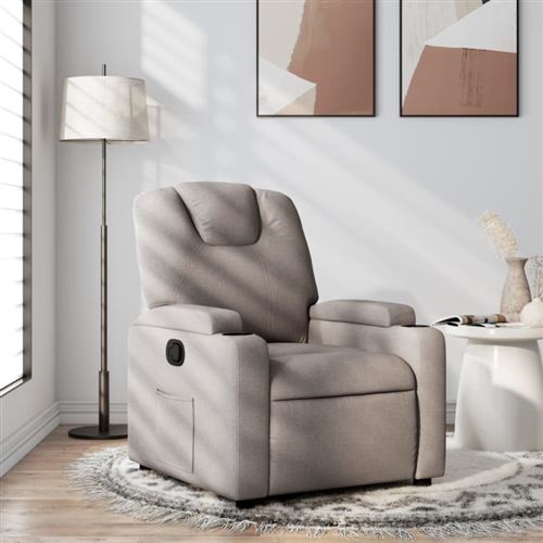 Fauteuil inclinable Taupe Tissu - Vidaxl