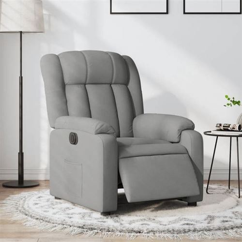 Non Communiqué Gris Vidaxl Fauteuil Électrique Réglable Tissu Clair