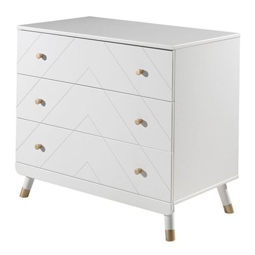 Commode Billy Blanche 3 tiroirs 57x100x89cm