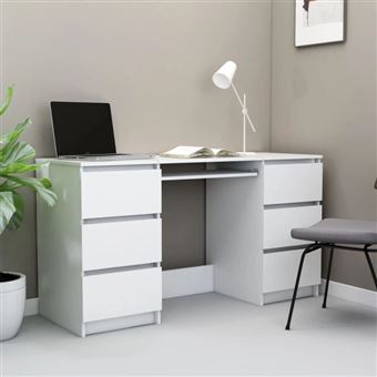 Bureau Blanc 140x50x77 cm Bois d ingénierie - 1