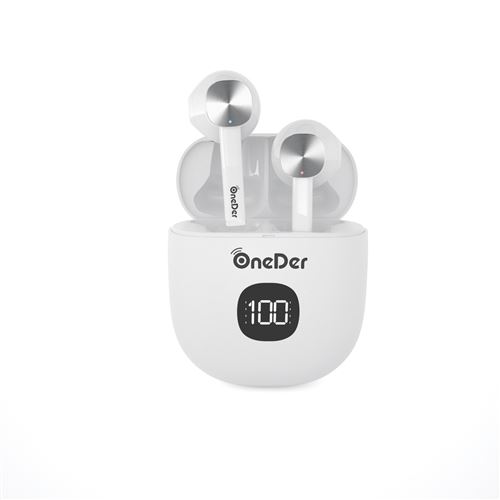 Ecouteurs bluetooth sans fil W16 LED Blanc