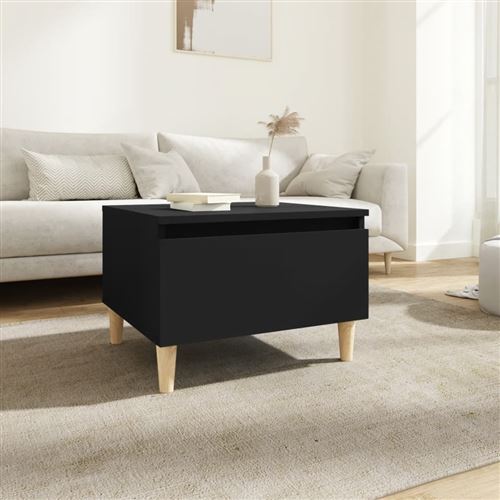 Non Communiqué Noir Vidaxl Bijzettafel 50X46x35 Cm Bewerkt Hout Zwart819502