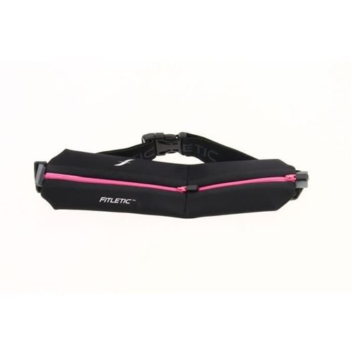 FITLETIC Ceinture Fitletic deux poches néoprene - noir / rose