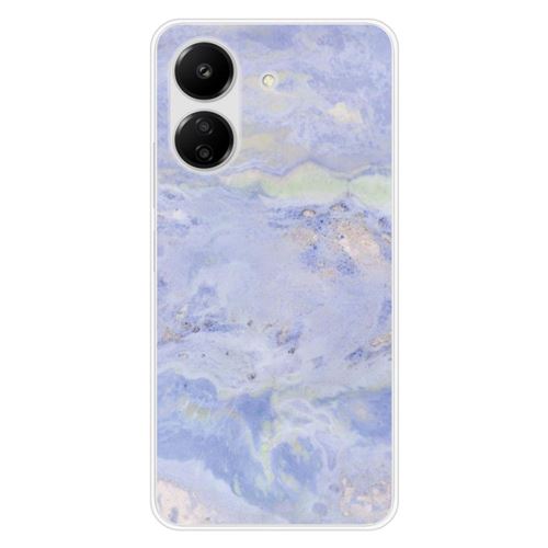 Coque en silicone imprimée compatible Xiaomi Redmi 13C 4G Marbre Bleu