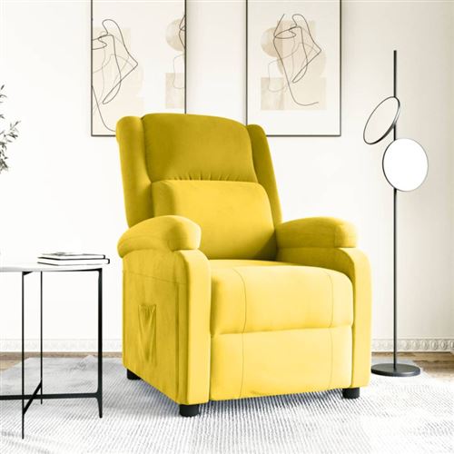 Non Communiqué Jaune Fauteuil Inclinable Velours