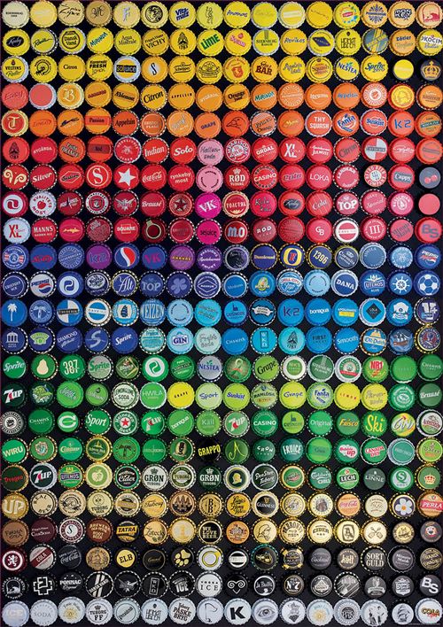 Puzzle adulte collage de capsules de sodas - 1000 pieces - educa collection marques boissons