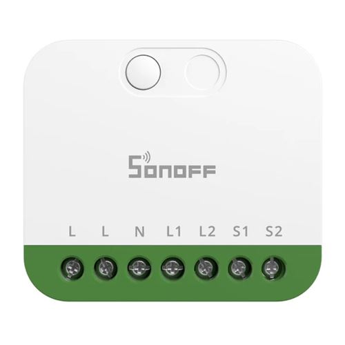 SONOFF MINI-2GS MINI DUO Interruptor Inteligente WiFi de 2 Canales con Control de Carga Dual, Modo de Relé Desmontable, Compatible con Interruptor Externo, Funciona con Alexa y Google Home