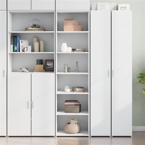 Buffet haut blanc 50x41x185 cm bois d ingénierie