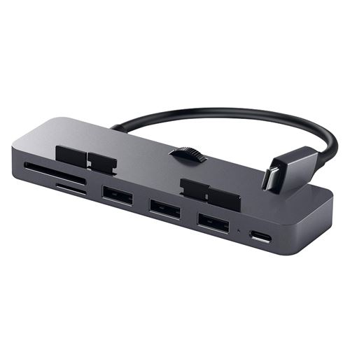 Satechi Aluminum Type-C Clamp Hub Pro - Hub - 3 x SuperSpeed USB 3.0 + 1 x USB-C - desktop