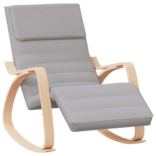 vidaXL - Fauteuil à bascule - Gris clair - Image 3