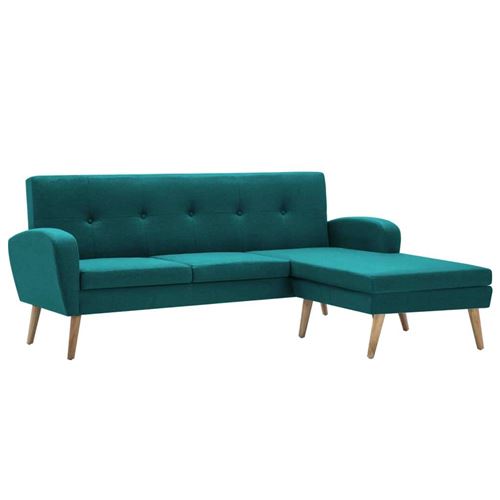 vidaXL Canapé d'angle Revêtement en tissu 186x136x79 cm Vert
