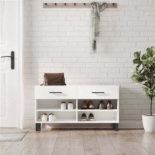 VIDAXL - Meuble à chaussures - 102x35x55 cm - Blanc - Image 3