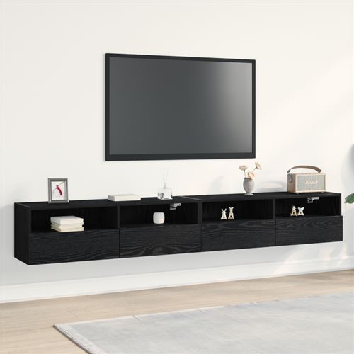 Meubles TV 2 pcs Chêne noir 100x30x30 cm Bois d ingénierie