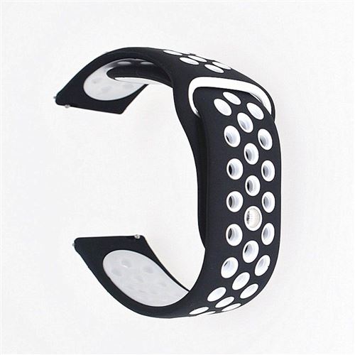 Generique Blanc/Noir Bracelet En Silicone Creux 20Mm Bicolore Pour Samsung Galaxy Watch 42Mm/Gear Sport S2 - Image 2