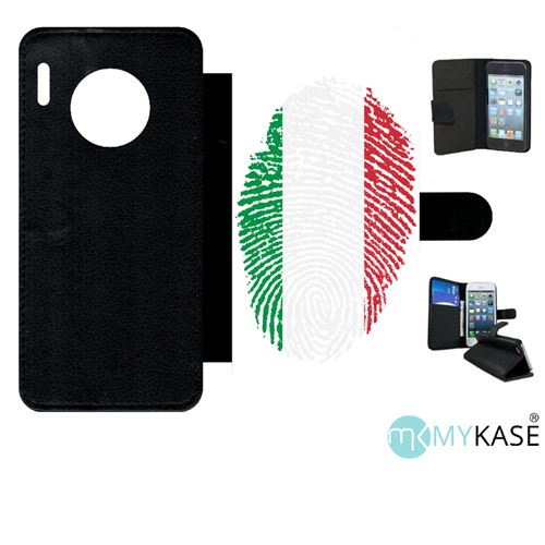 Etui My-Kase pour Mate 30 Pro - 58 empreinte digitale drapeau italie italy - Simili-cuir Noir