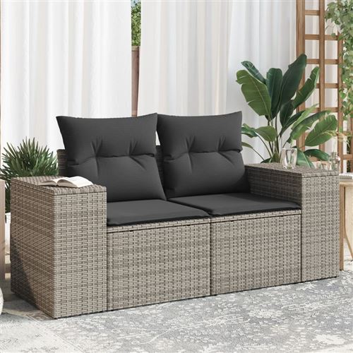 VidaXL - Gartensofa poly-rattan, One Size, Grau