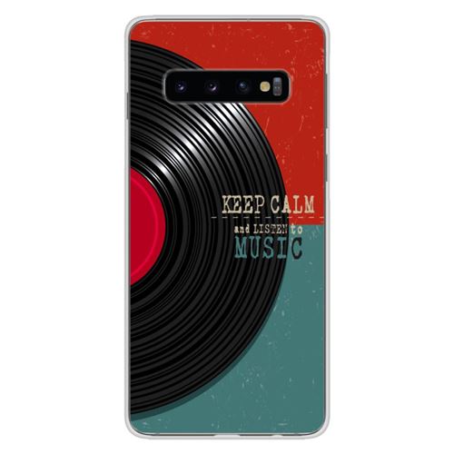Coque en silicone imprimée compatible Samsung Galaxy S10 Plus Keep calm