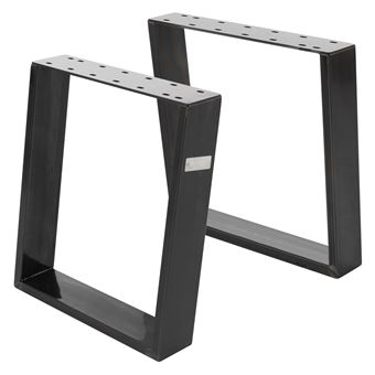 ML-Design Jeu 2x Pieds de Table 80GRAD Inclinaison, 40x43 cm, Aspect Vintage Industriel, - 1