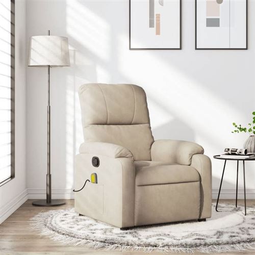 Non Communiqué Beige Vidaxl Fauteuil De Massage, Relaxation Tissu Microfibre Crème