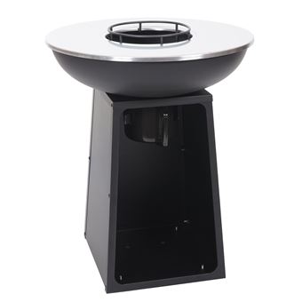 Bol De Feu Mendler Avec Grille HWC-K97 - Foyer Et Barbecue Extérieur En Acier Inox, Diamètre 59 Cm, Noir