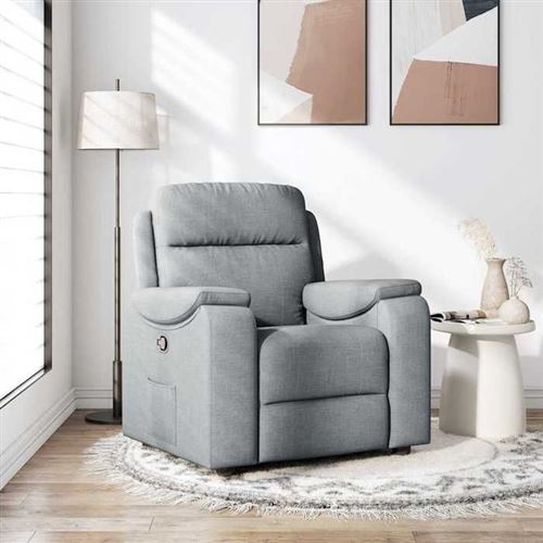 Fauteuil inclinable Gris clair Tissu - Vidaxl