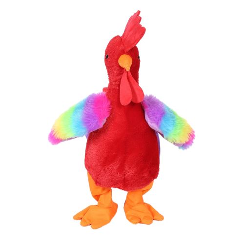 Drôle de couleur en peluche cri poulet chanson Head Toy Secouer Marche Pealer3394