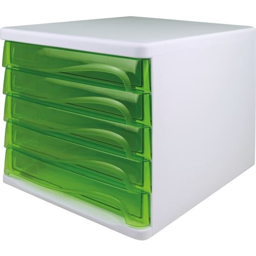 Module de classement 'the wave', 5 tiroirs, blanc/vert