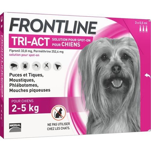 Meilleurs prix pour FRONTLINE TRI-ACT chien - 2-5kg - 3 pipettes