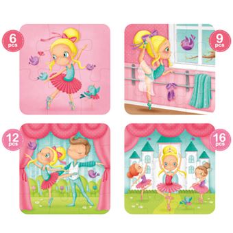 Puzzle évolutif danseuse 4 en 1 Eurekakids pour enfants de 3 à 7 ans