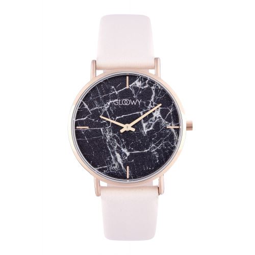 Montre Femme Gloowy à Quartz Cadran Noir 36 mm Et Bracelet Beige En Laiton GWS18062