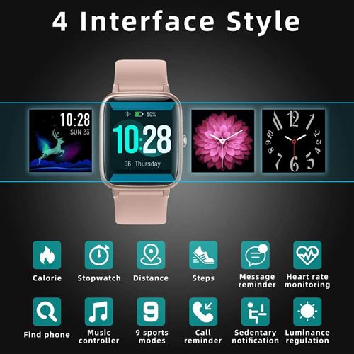 Montre Connect e Femmes Homme Montre Intelligente IP68Etanche