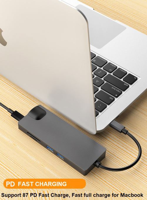 Accessoires USB pour MacBook Pro/MacBook Air avec 3 ports USB 3.0, lecteur  de carte TF/SD, port Thunderbolt 3 PD, adaptateur USB C pour MacBook Pro