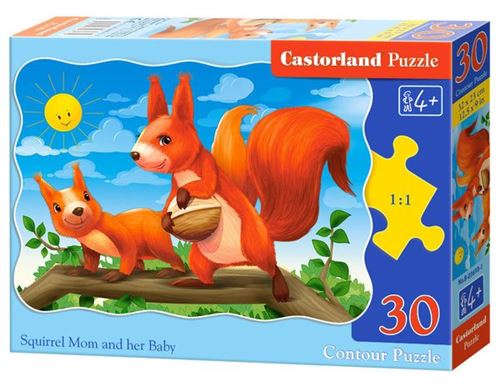 Castorland B-03693 Scie sauteuse Classique 30PC – Écureuil Maman et Son bébé