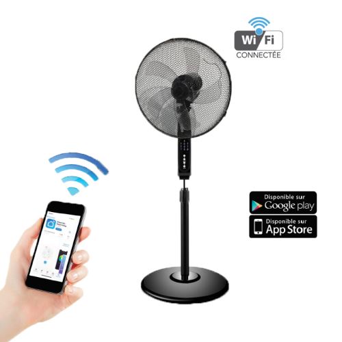 Optex ventilateur sur pied connecte Wifi noir