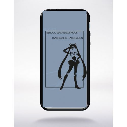 Coque sailor moon compatible apple iphone 5c bord noir silicone