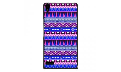 Coque rigide pour Huawei Ascend P6 avec impression Motifs aztèque bleu et violet
