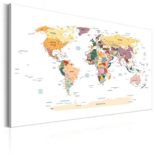 Tableau - World Map: Travel Around the World .Taille : 60x40